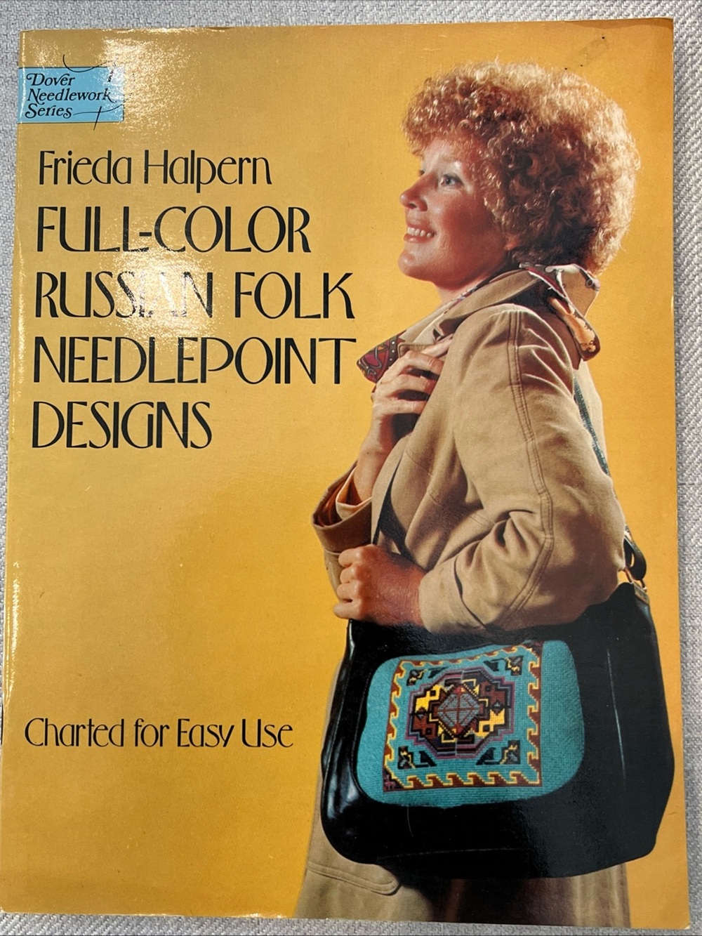 Russian Folk Needlepoint Designs pattern book Freida Halpern ~vintage 1976 rare~